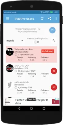 Unfollow Today android App screenshot 5